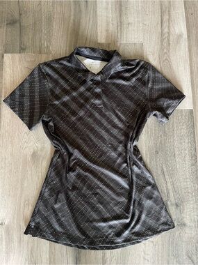 Nike Black Short-Sleeve Polo with White Dot Pattern